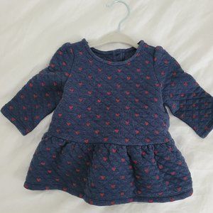 Baby Gap Quilted Heart Print Dress - 3-6 months